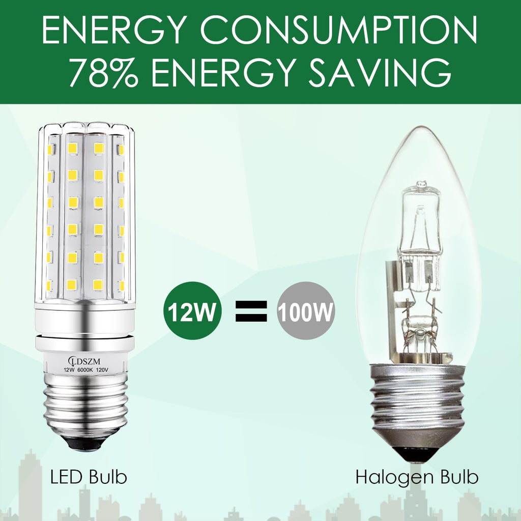 LED Light Bulb 100w Equivalent 1200 Lumen 6000K Cool Daylight White 12W LED Super Bright Bulb E26 Base Non-Dimmable