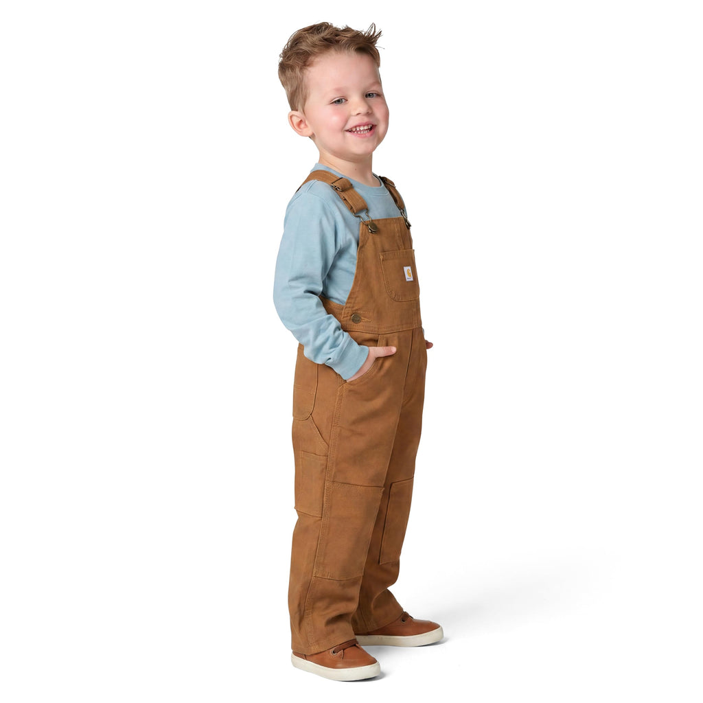 Baby-boys Infant Washed Duck Bib Overall, Brown, .