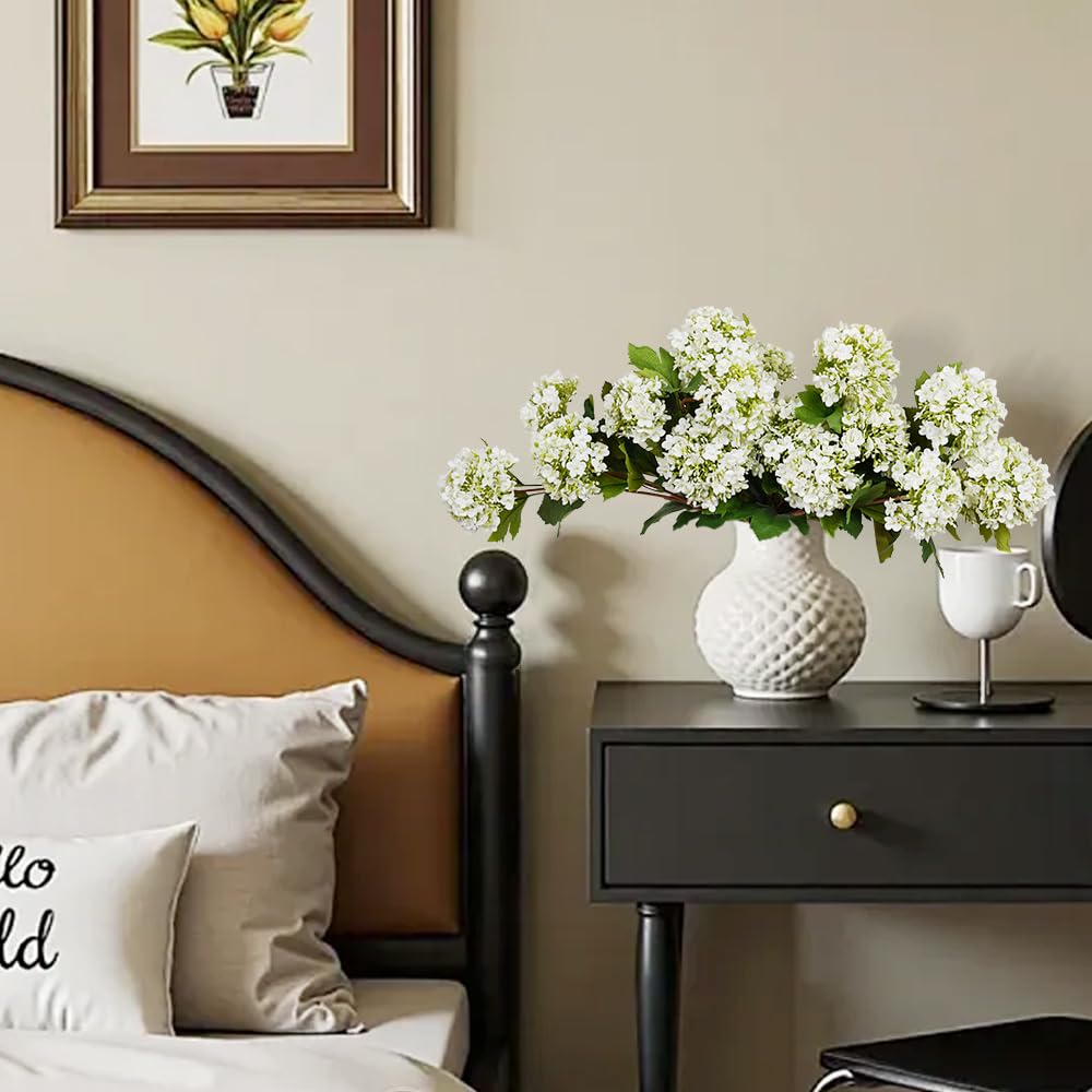 Artificial for Decoration, 6Pcs 23inch White Fake, Faux for Vase, Faux Floral Stems for Wedding Party Kitchen Home