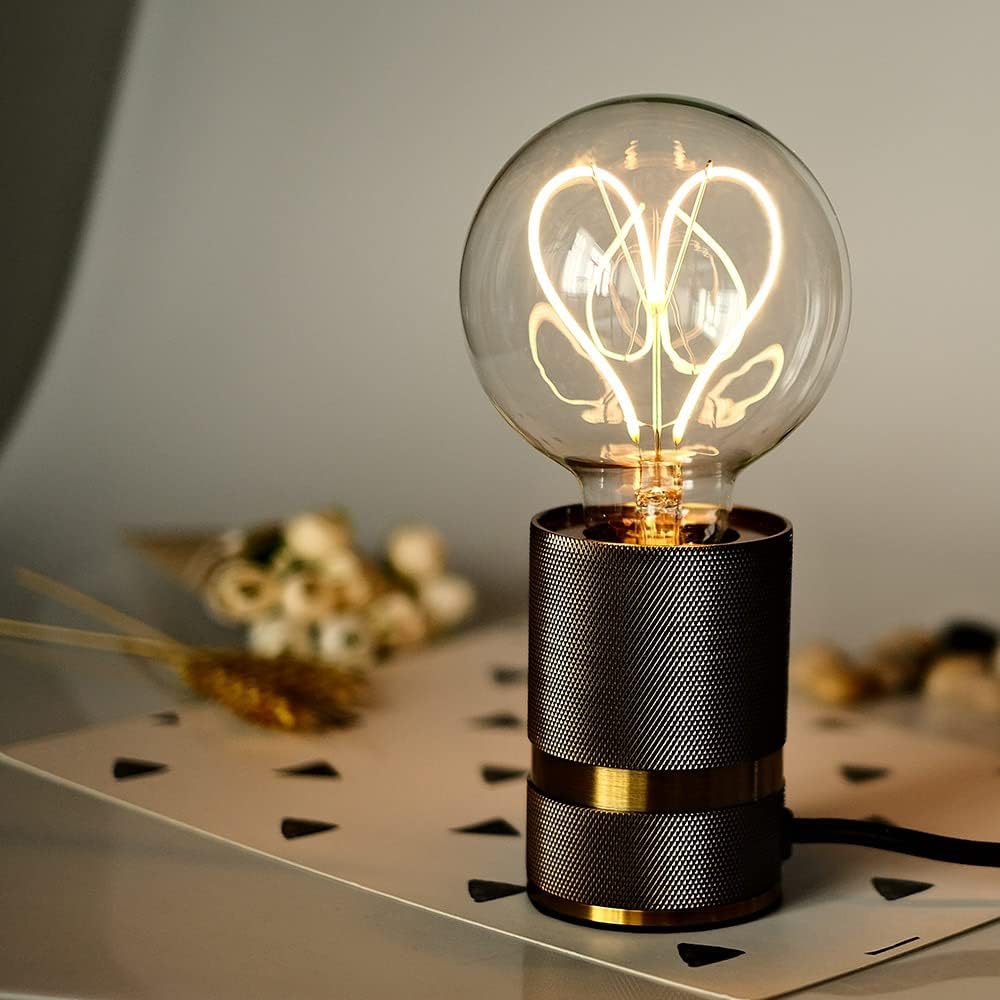 Edison Bulb Led Bulb Vintage 4W Dimmable 110-130V 2000Kelvin Super Yellow Warm Decorative Light Bulb (G30 Heart