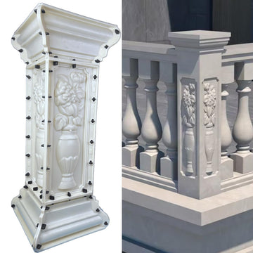 38.18" Height Heavy Duty Pillar Concrete Molds for Balcony - Reusable Thickened Cement Casting Mould, Concrete