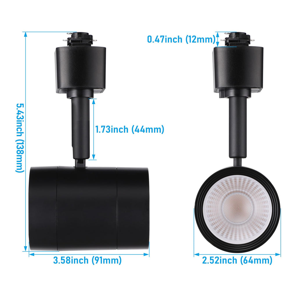 Studio Series 8.5W H Track Lighting Heads, 5CCT, Black