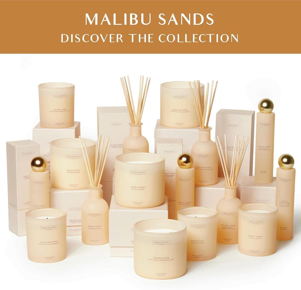 Reed Diffuser - Orange, Cedarwood & Clove | Home Fragrance Diffuser | Long-Lasting Scent Sticks - Malibu Sands