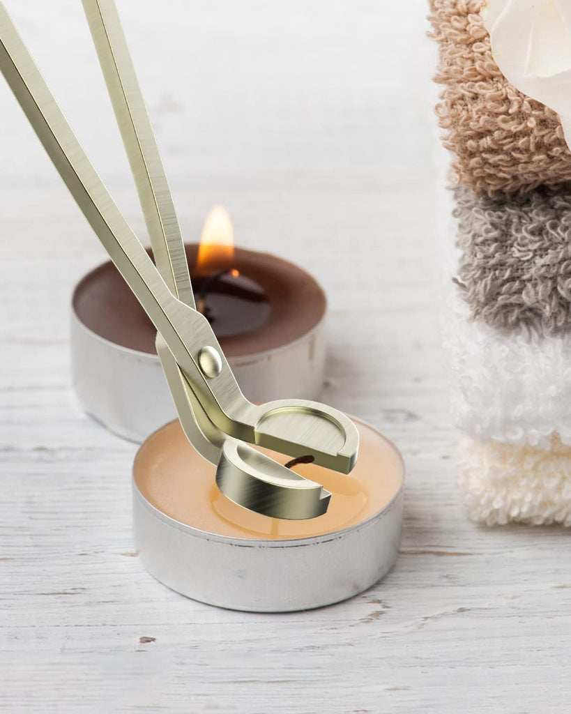 3 in 1 Candle Wick Trimmer Set, Snuffer, Dipper, Cutter, Bronze - Set of 3