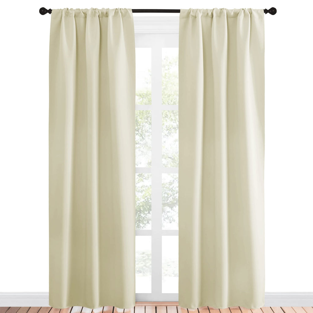 Room Darkening Curtains - Home Decoration Privacy Protection Thermal Insulated Solid Drapes/Draperies for Sliding