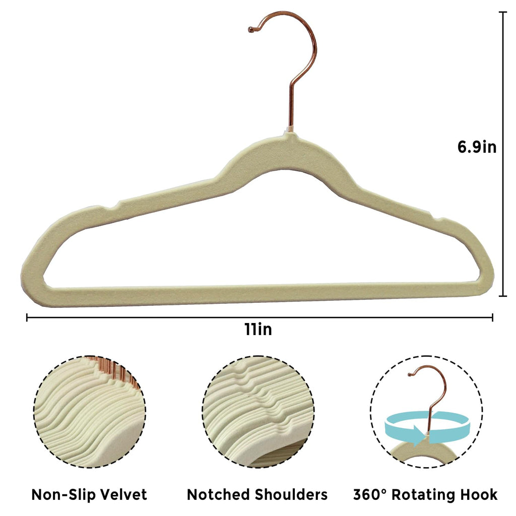 Baby Velvet Hangers 30 Pack - 11 Inch Premium Felt Non Slip Kids Hanger for Infant & Toddler Clothes - 0.2" Slim