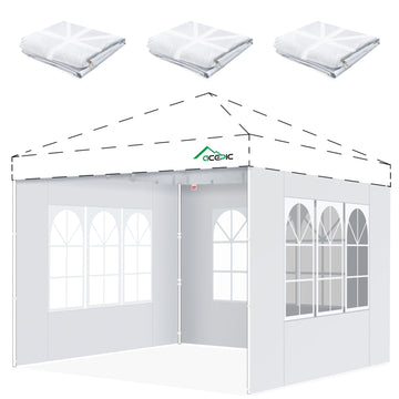 10x10 Church Window Sidewalls for Canopy, White(3PCS No Frame or Top)