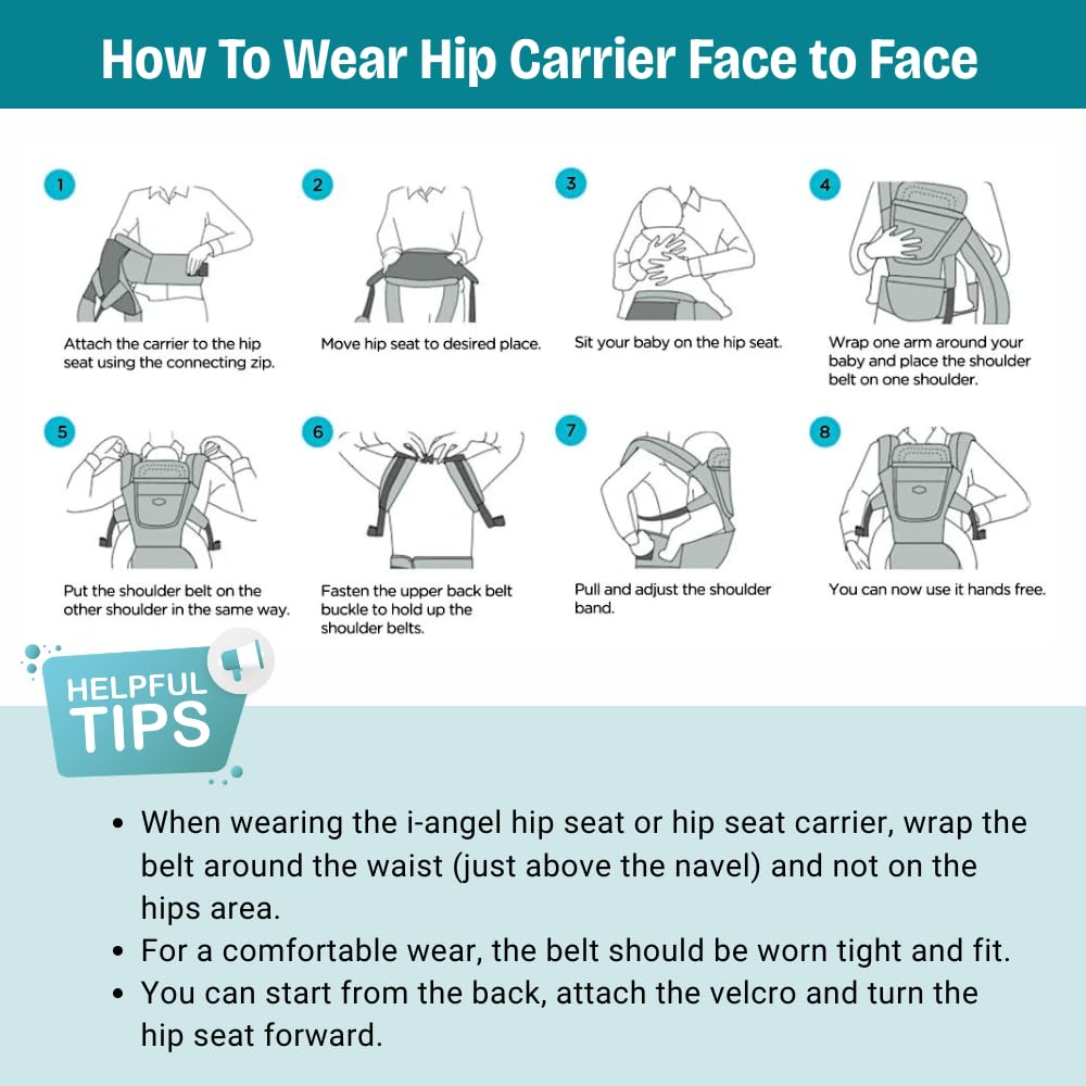 6 in 1 Ergonomic Baby Carrier with Hip Seat - Newborn to Toddler - Black