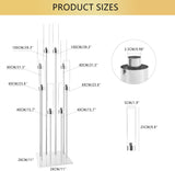 Large Floor Candelabra for Centerpiece: 8-arm Floor Candleholders with Acrylic Shades for LED Candles, Metal Pillar