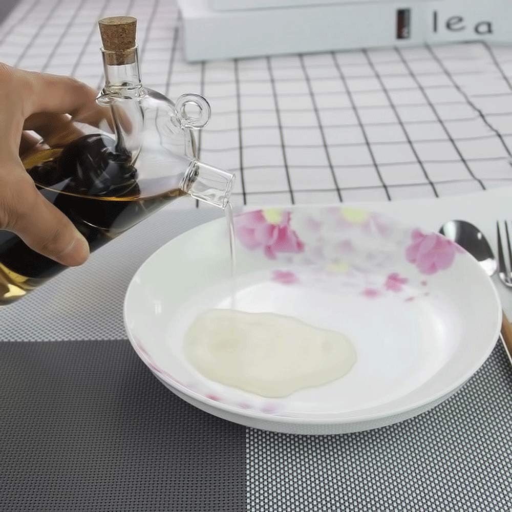Olive Oil and Vinegar Dispenser Cruet Bottles, 2 in 1 Transparent Dual Glass Cooking Container