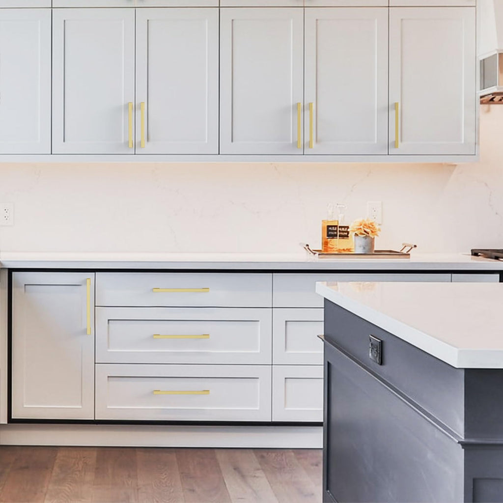 10 Pack Brushed Gold Cabinet Pulls 6.3"