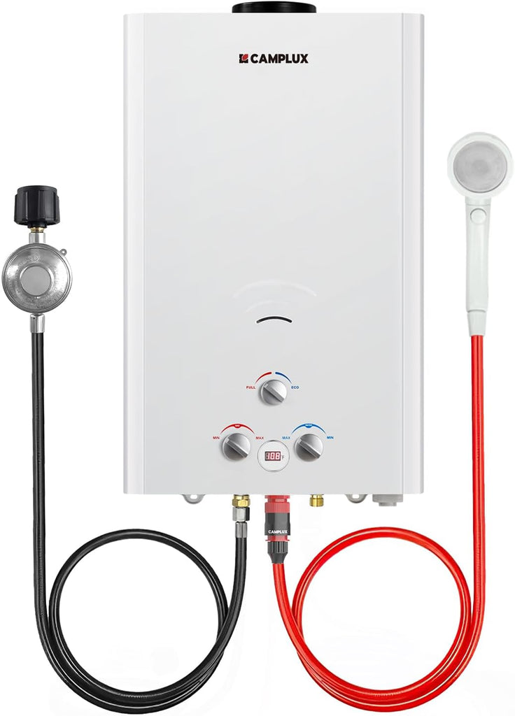 Outdoor Tankless Water Heater Propane, 4.22 GPM Propane Tankless Water Heater, 16L Outdoor Water Heater for Camping
