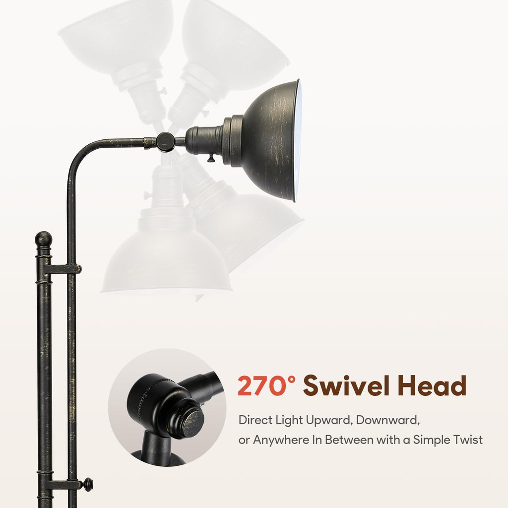 Industrial Floor Lamp 65", Adjustable Standing Lamp
