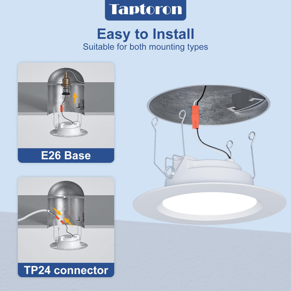 Recessed Lighting 5/6 Inch, 6Pack Color Changing LED Can Lights for Ceiling, 13W 1050LM Retrofit Recessed Lights