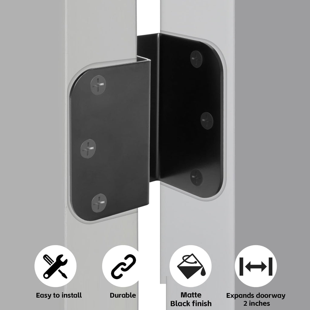 6 Pack Matte Black Offset Door Hinges 3.5" with 5/8" Inch Radius