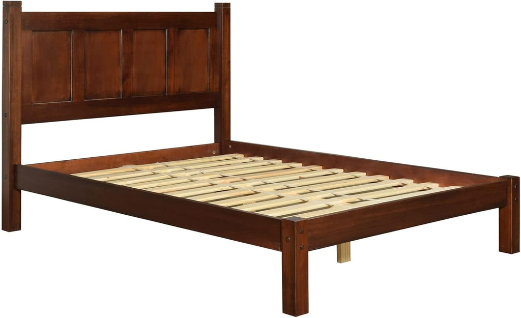 Shaker Solid Wood Panel Platform Bed, Full Size, Cherry
