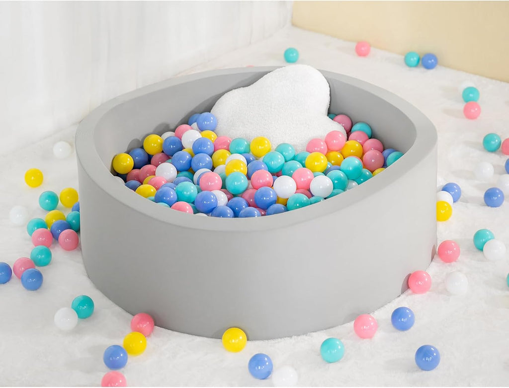Soft Ball Pit for Toddler, 35" x 12" Foam Ball Pit with Removable Cover, Indoor Memory Sponge Round Ball Without
