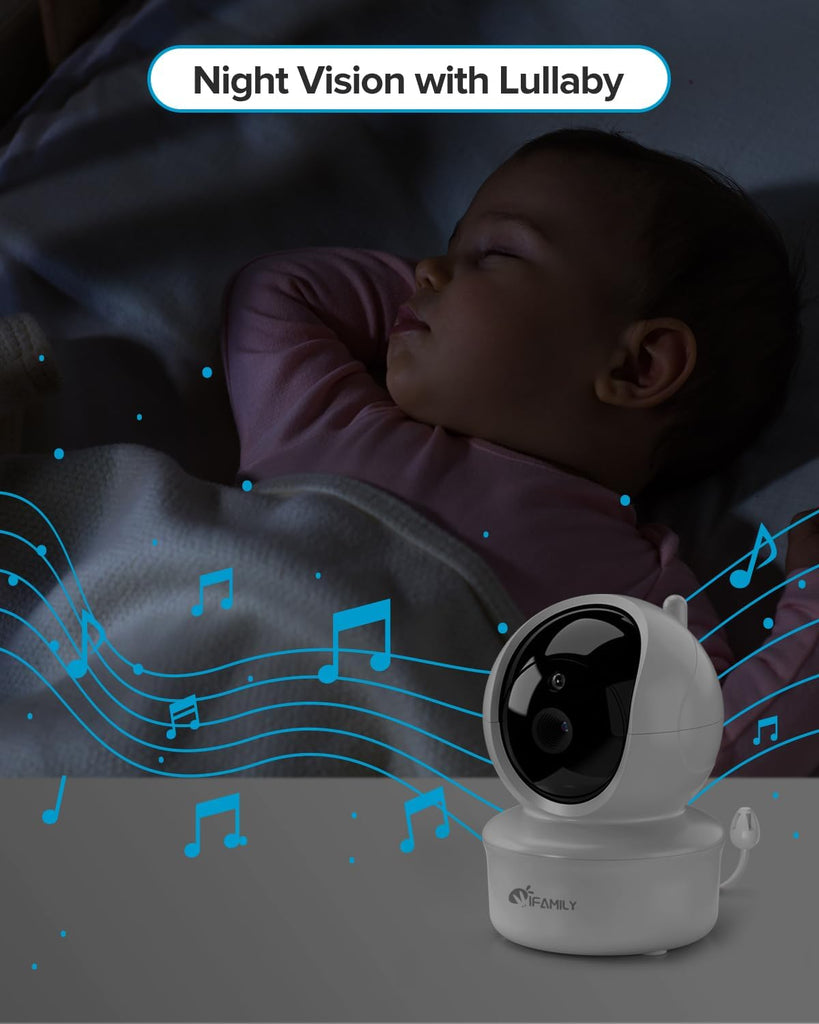 Baby Monitor,5" Screen with 30Hrs Battery Life,Remote Pan-Tilt-Zoom
