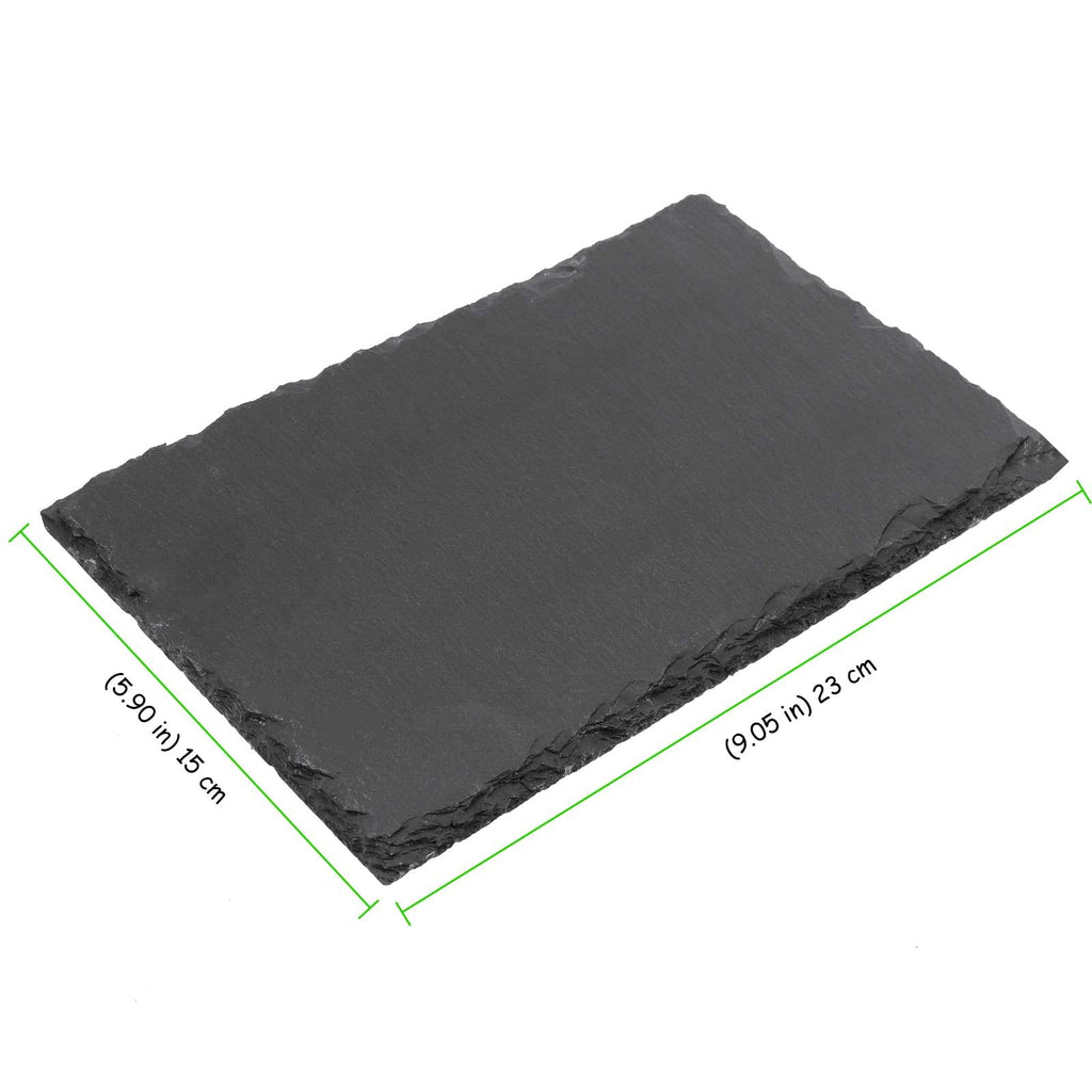 12 Pack 9 x 6 Inch Black Slate Cheese Board, Slate Stone Serving Tray Slate Plates for Food, Sushi, Steak