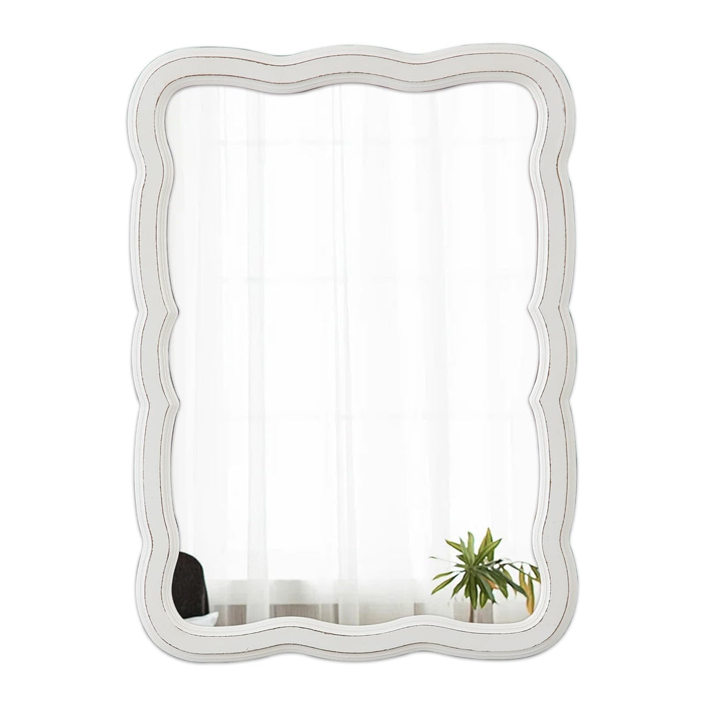 Farmhouse Decorative Scalloped Wall Mirror 22 X 30 Inch