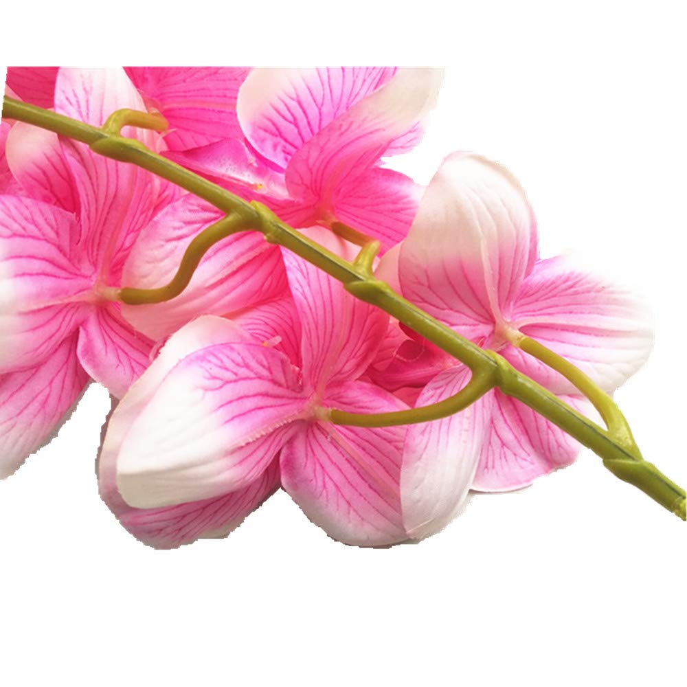 6pcs Orange Color Moth Orchids Phalaenopsis 8 Heads Artificial Silk Large Orchid Flower Branch (Orange)