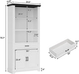Farmhouse Bookshelves and Bookcases with Doors and Drawer, Bookshelf with Storage