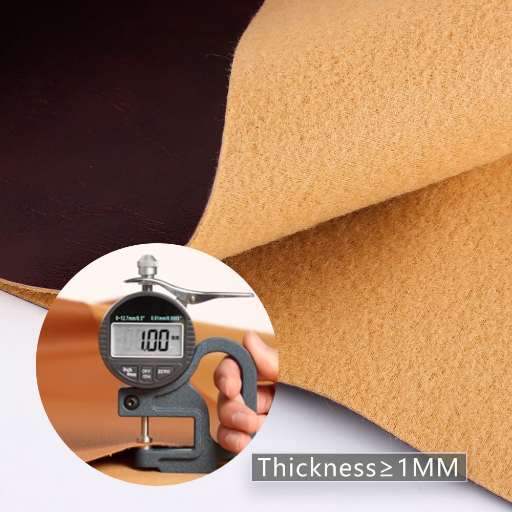 Faux Leather Sheets Rough Texture Surface One Yard Leather Fabric for DIY Crafting Thick Durable Synthetic