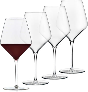Signature Red Wine Glasses Set of 4, Seamless 24 Oz Wine Glasses for Cabernet, Merlot, and More, Stemmed Wine Glasses