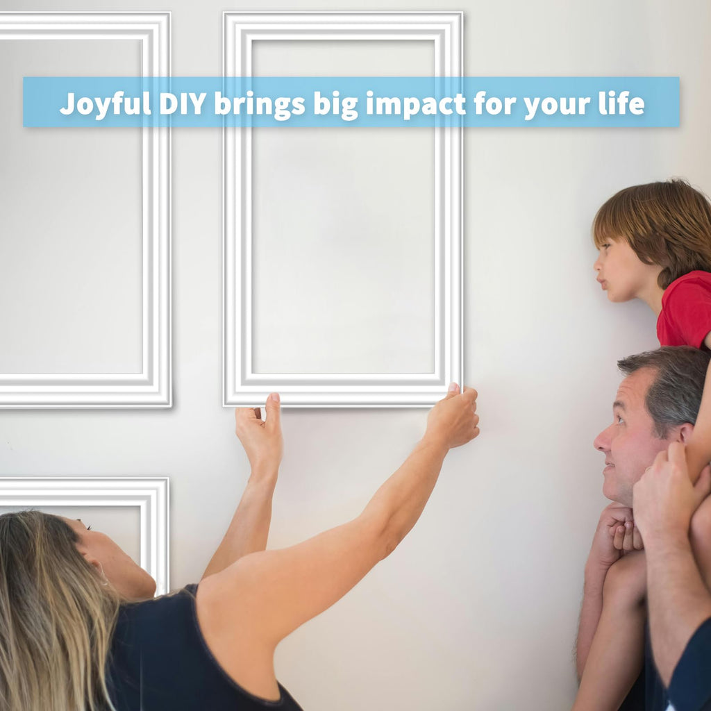 Premade Bilinear Frame Wainscoting Molding Set, 6 Separate Frame