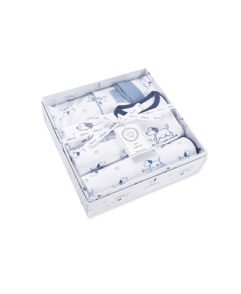 Me Baby Boys & Girls 6-Piece Layette Gift Set, Blue Puppy, Newborn