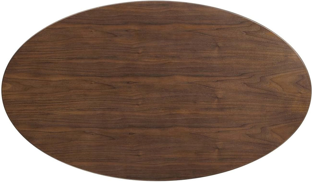 Inspired Tulip Style Oval Pedestal Dining Table — Walnut, 48″ Oval