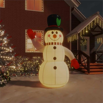 Inflatable Snowman, 8 Ft Tall, Multicolor LED Lights, Oxford Fabric, Weather-Resistant Outdoor Christmas Yard