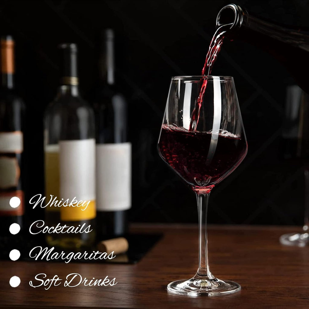 Plastic Wine Glasses Set of 4(15oz) | 100% Tritan & BPA Free | Unbreakable Wine Glasses with Stem | Dishwasher Safe |