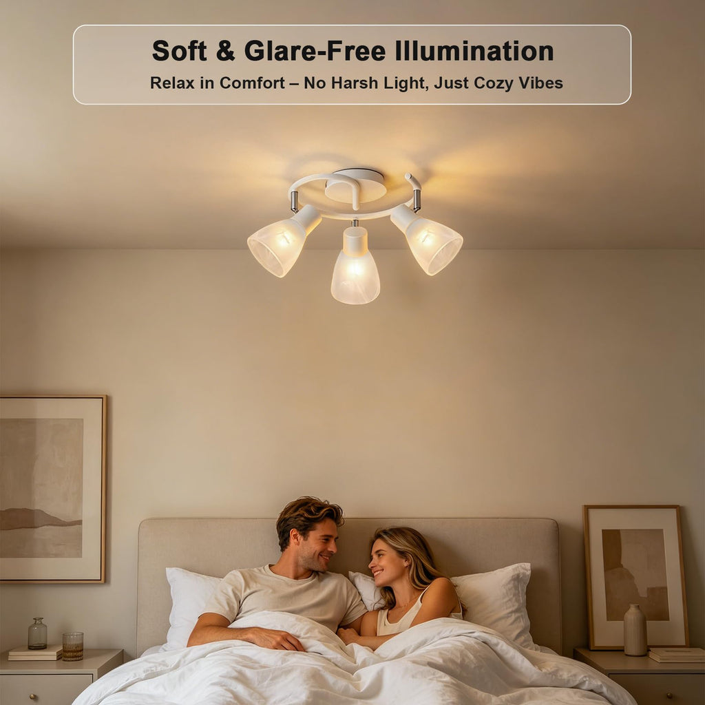 Track Lighting, Modern Glass Ceiling Light Fixture White