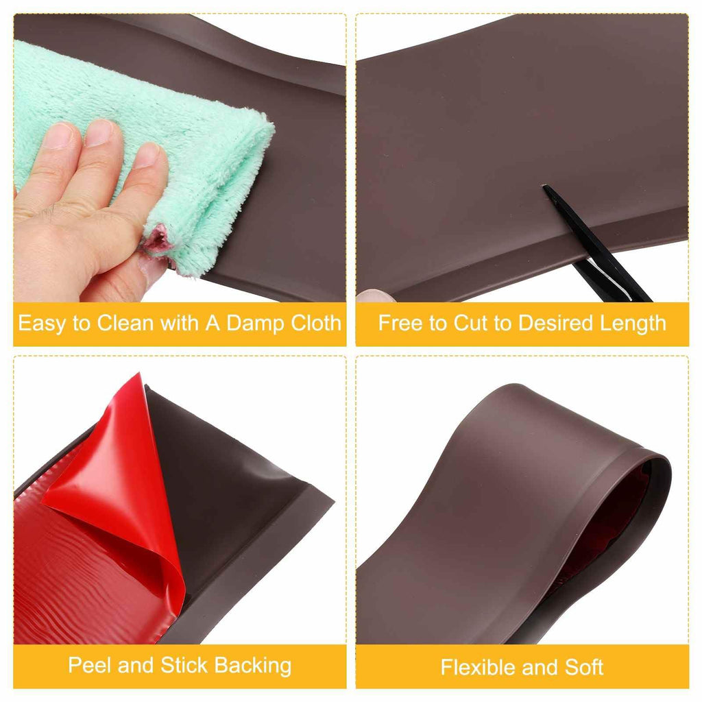 10ft x 4" Baseboard Trim Peel and Stick Wall Flexible Molding Trims, Self Adhesive PVC Cove Base Baseboards for Walls