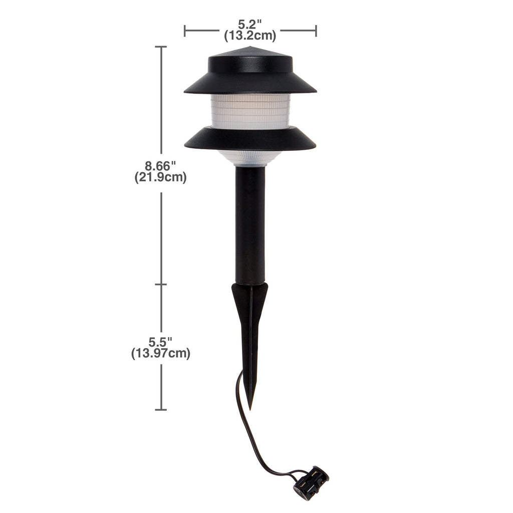 Paradise Low Voltage Landscape Pathway Lights - 2 Tier Outdoor Garden Lights - Easy, Simple Installation - Walkway