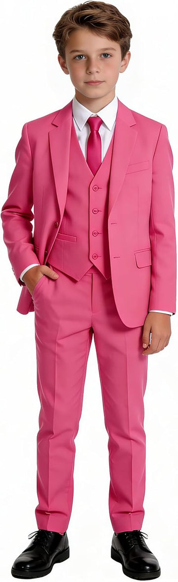 Toddler Suit for Boys Slim Fit Tuxedo Kids Wedding Ring Bearer Outfit