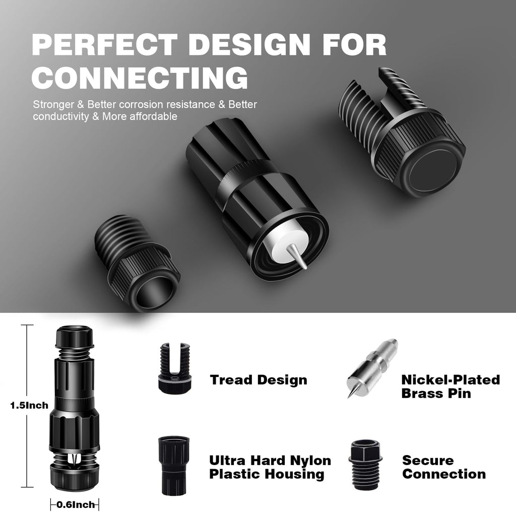 4Pack 3W Low Voltage Landscape Lights with Connectors 12-24V LED In-Ground Lights IP67 Waterproof Garden Lighting