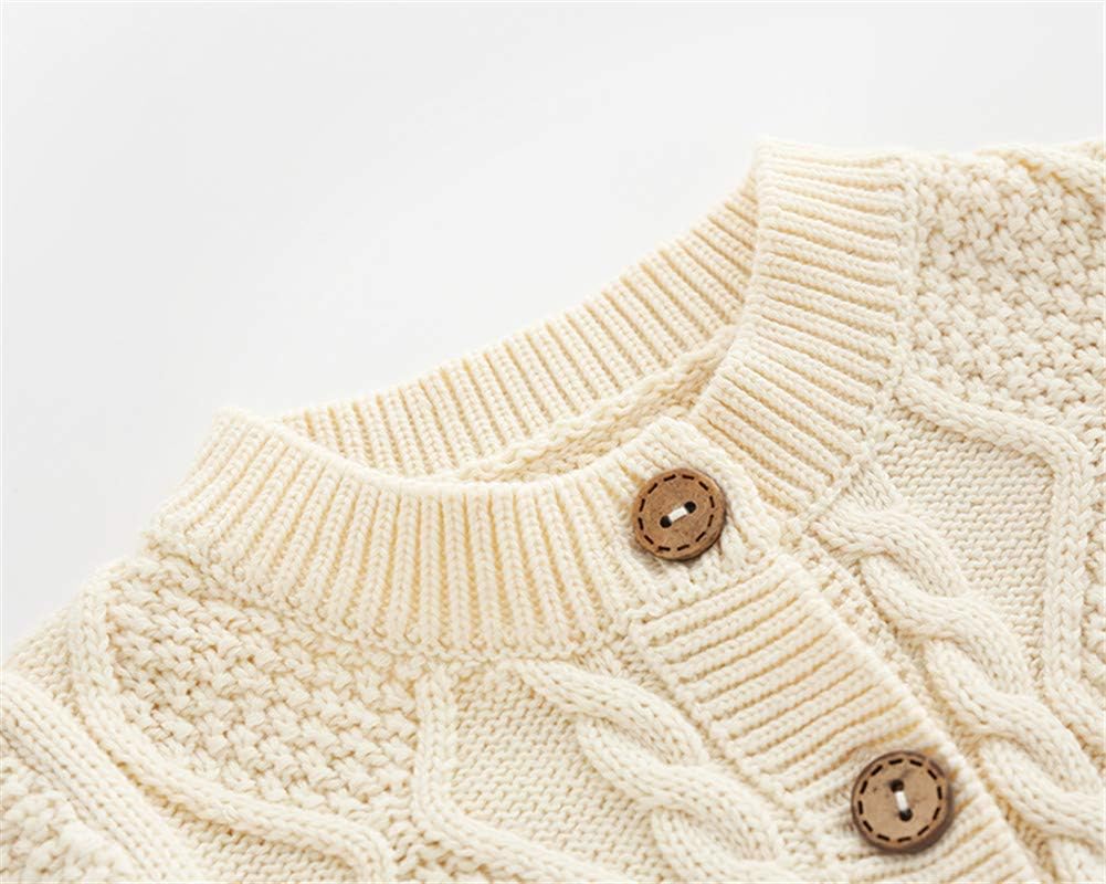 Infant Baby Boys Cable Knit Sweater Romper Long Sleeve Little Outfits White Beige Baby One Piece Clothing