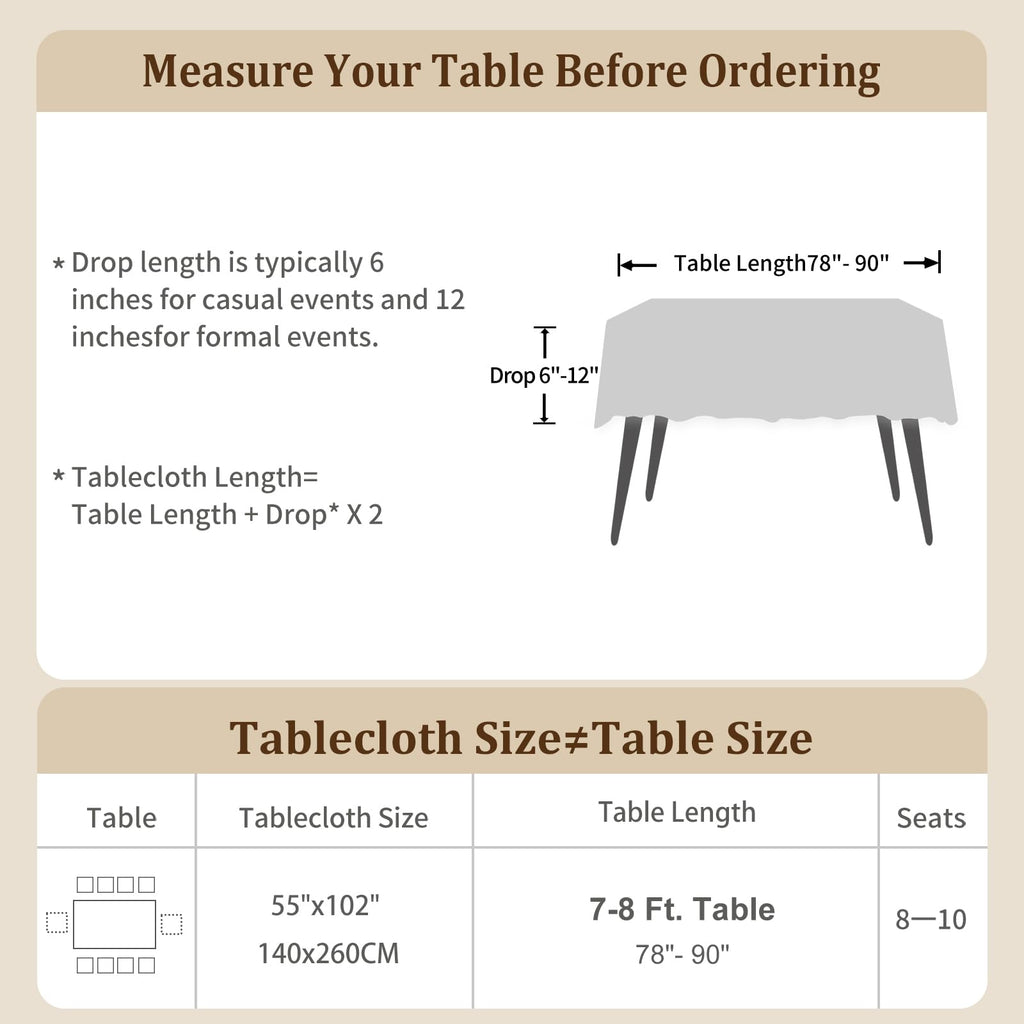 Rectangle Tablecloth for Dining Table Rustic Farmhouse Kitchen Tables Cloth Coffee Table Cover, Cotton Linen Fabric