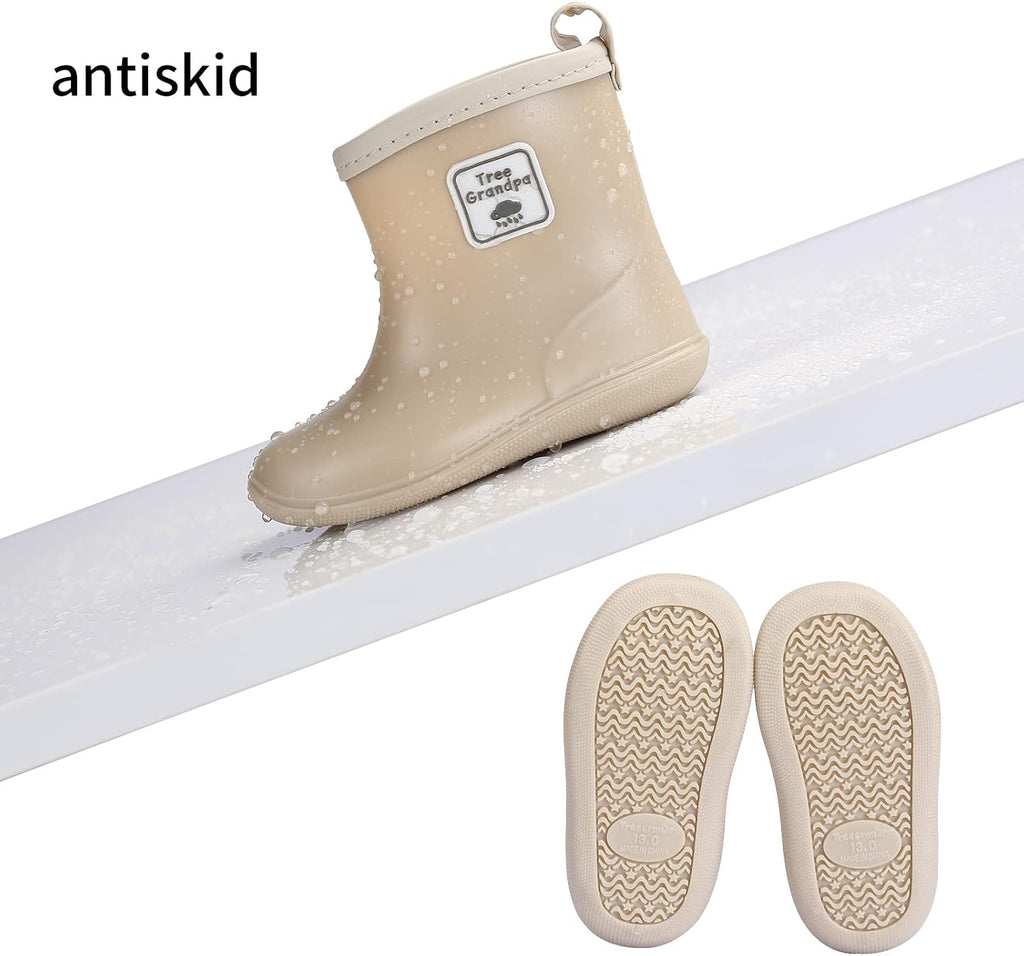 Toddler Kids Rain Boots for Boys Girls Easy-on Lightweight Waterproof Rainboots Baby
