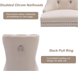 KCC Velvet Dining Chairs Set of 2, Upholstered High-end Tufted Dining Room Chair with Nailhead Back Ring Pull Trim