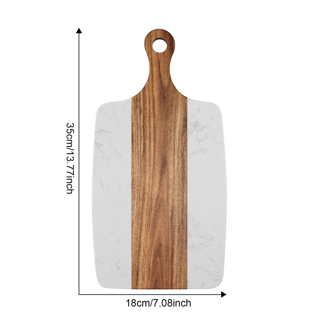 Marble charcuterie board: Acacia wood marble chopping board - suitable, great gift for friends (white)