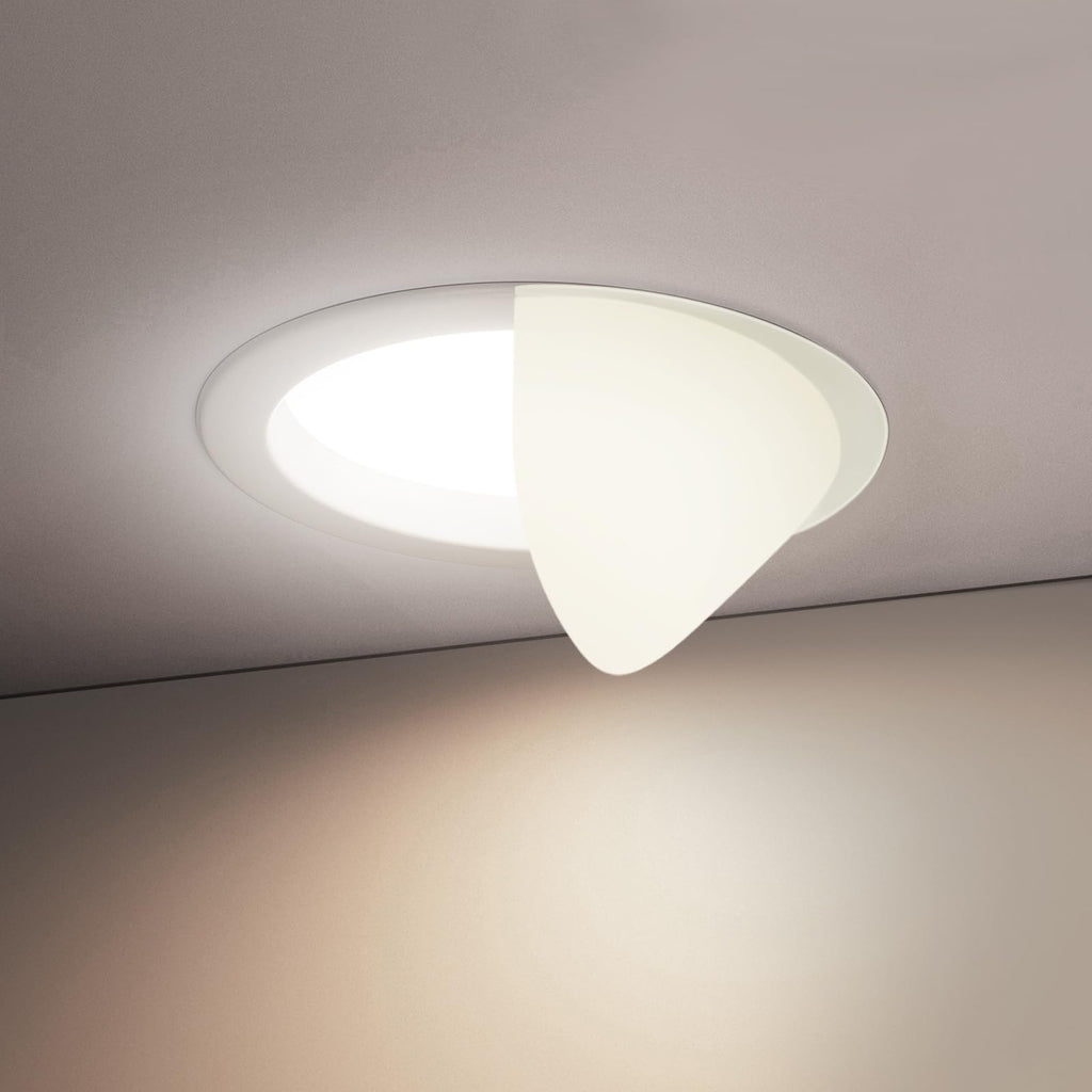 Stick-On Half Shades for Recessed Ceiling Lights - Glare Blocker & Light Diffuser Covers, Easy Installation