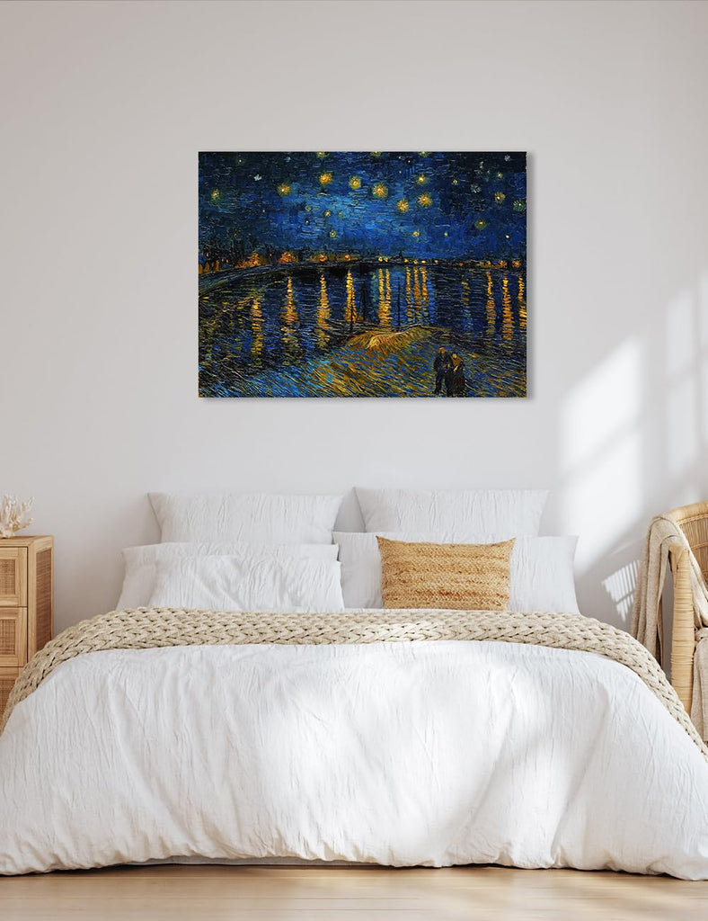 Starry Night Over the Rhone Canvas Print, Van Gogh Wall Art, 40x30 in