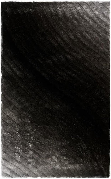 3D Shag Collection Area Rug - 6' Square, Silver, Handmade Modern Abstract, 1.25-inch Thick Ideal for High Traffic