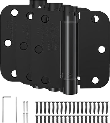 Self Closing Door Hinges 3.5 Inch, Spring Loaded Hinges, Adjustable Tension Door, UL Listed