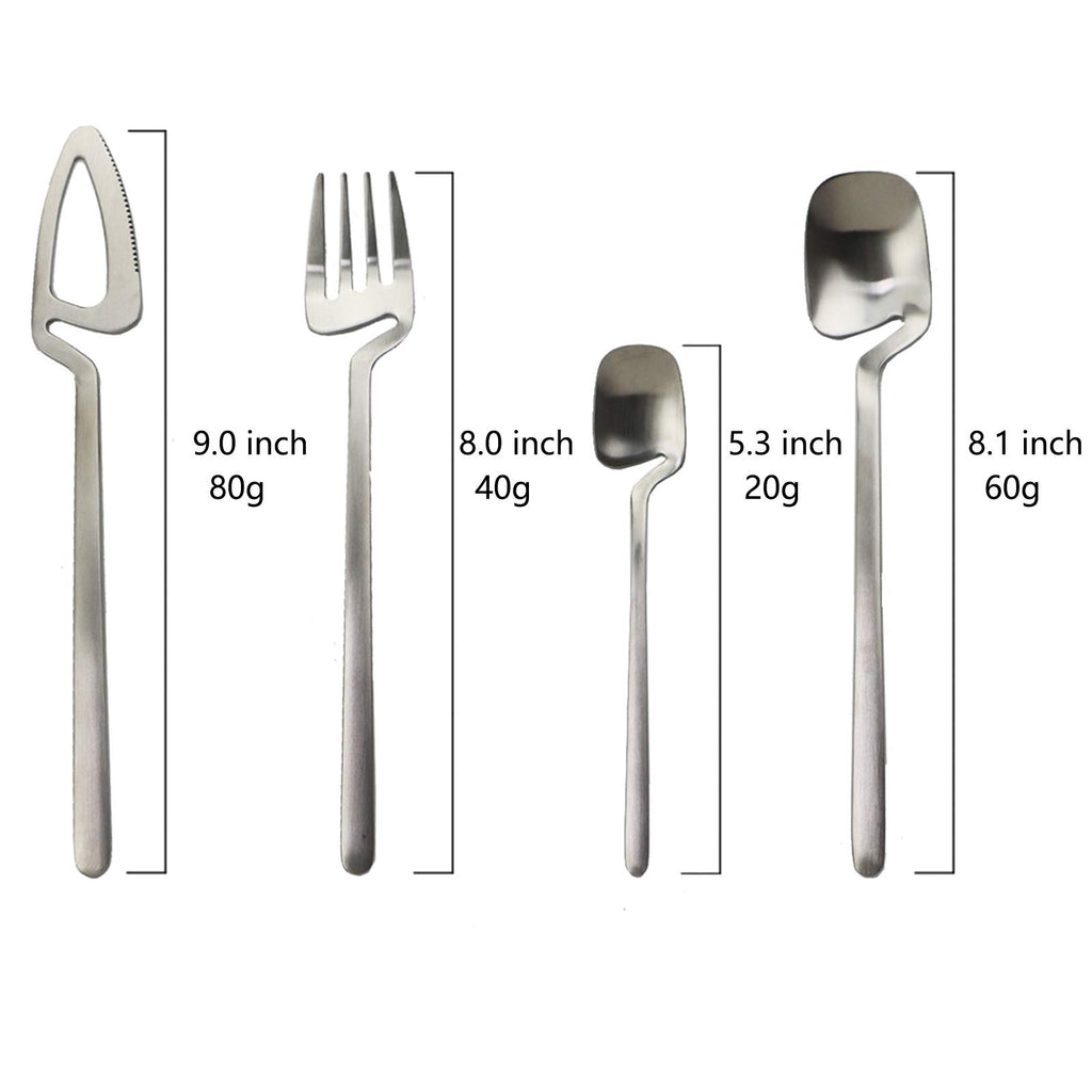 Hangable 24-Piece Silverware Set, Satin Finish Flatware Cutlery Set Service for 6, Knives/Forks/Spoons Included