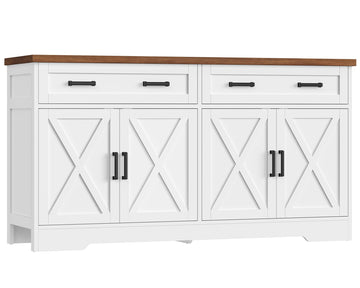 55'' Buffet Cabinet with Storage, Sideboard Cabinet with 2 Drawers & 2 Adjustable Shelves, Farmhouse Kitchen Cabinet