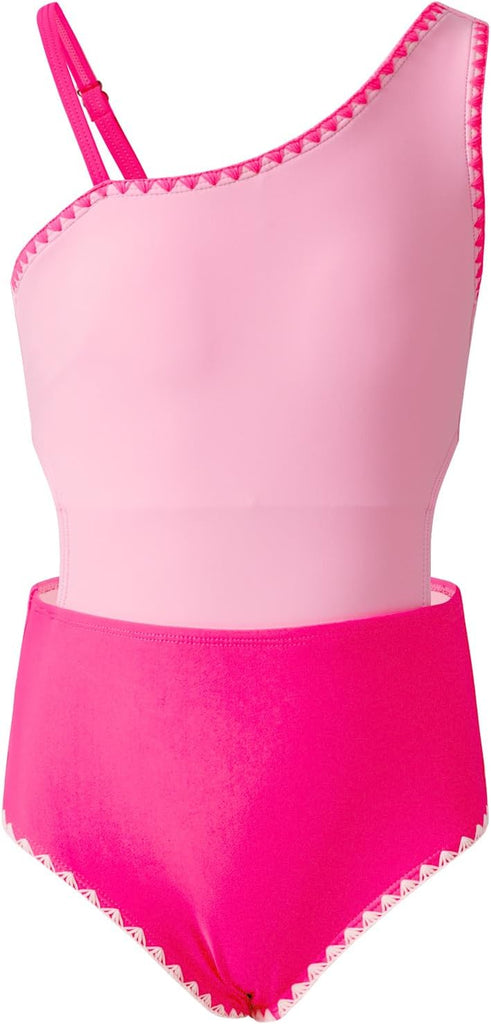 Girls Swimsuits One Piece Color Block Bathing Suits